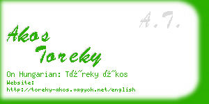 akos toreky business card